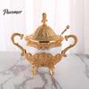 Sugar Bowl with Lid And Spoon Seasoning Jar Spoon, European Style Metal Durable Spice Container Container, Decorative for Kitchen Countertop