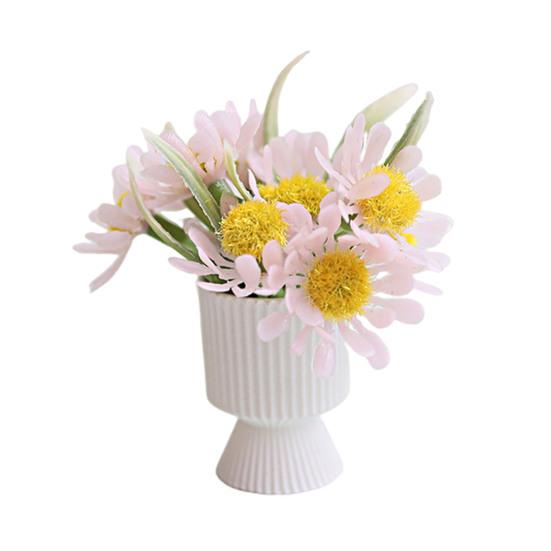 Miniature Flower Urn Planter Tiny Flower Urn Replica with Flowers розовый