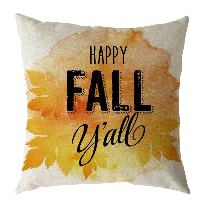 Autumn Harvest Thanksgiving Linen Happy Fall Pillow Case North American Festival Pillow Gift