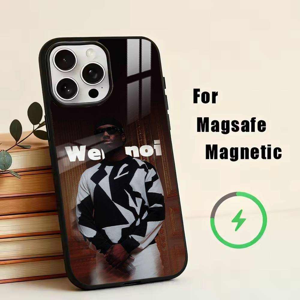 Singer-Diamant Noir Phone Case For iPhone17,16,15,14,13,12,11 Plus,Pro Magnetic For Magsafe Wireless Charging