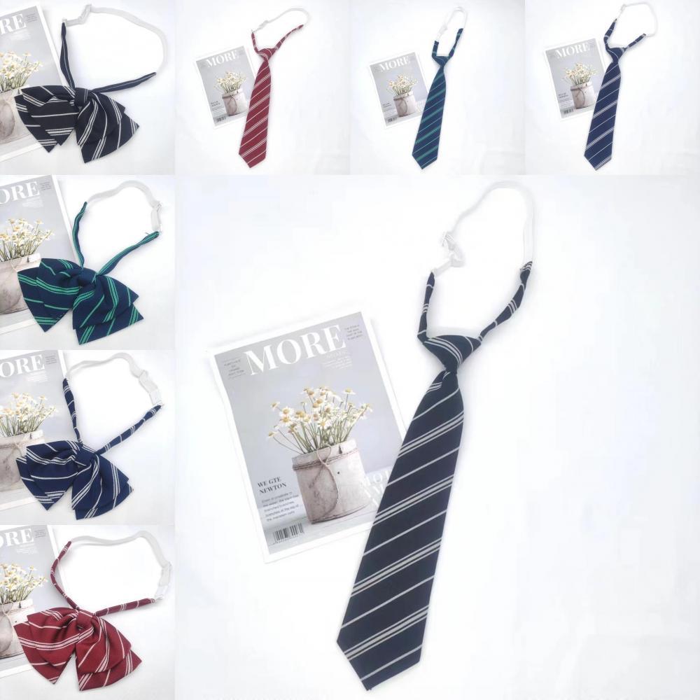 Jk Style Children Striped Tie With Cotton Material For School Uniforms