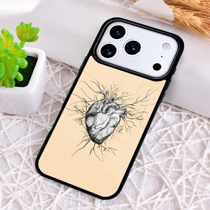 Heart Art Phone Case for iPhone 17 Air 16 15 11 12 14 13 Pro Max Shockproof Cover