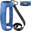 For JBL Charge 5 with Carabiner Hook and Shoulder Strap Silicone Cover Waterproof Silicone Holder