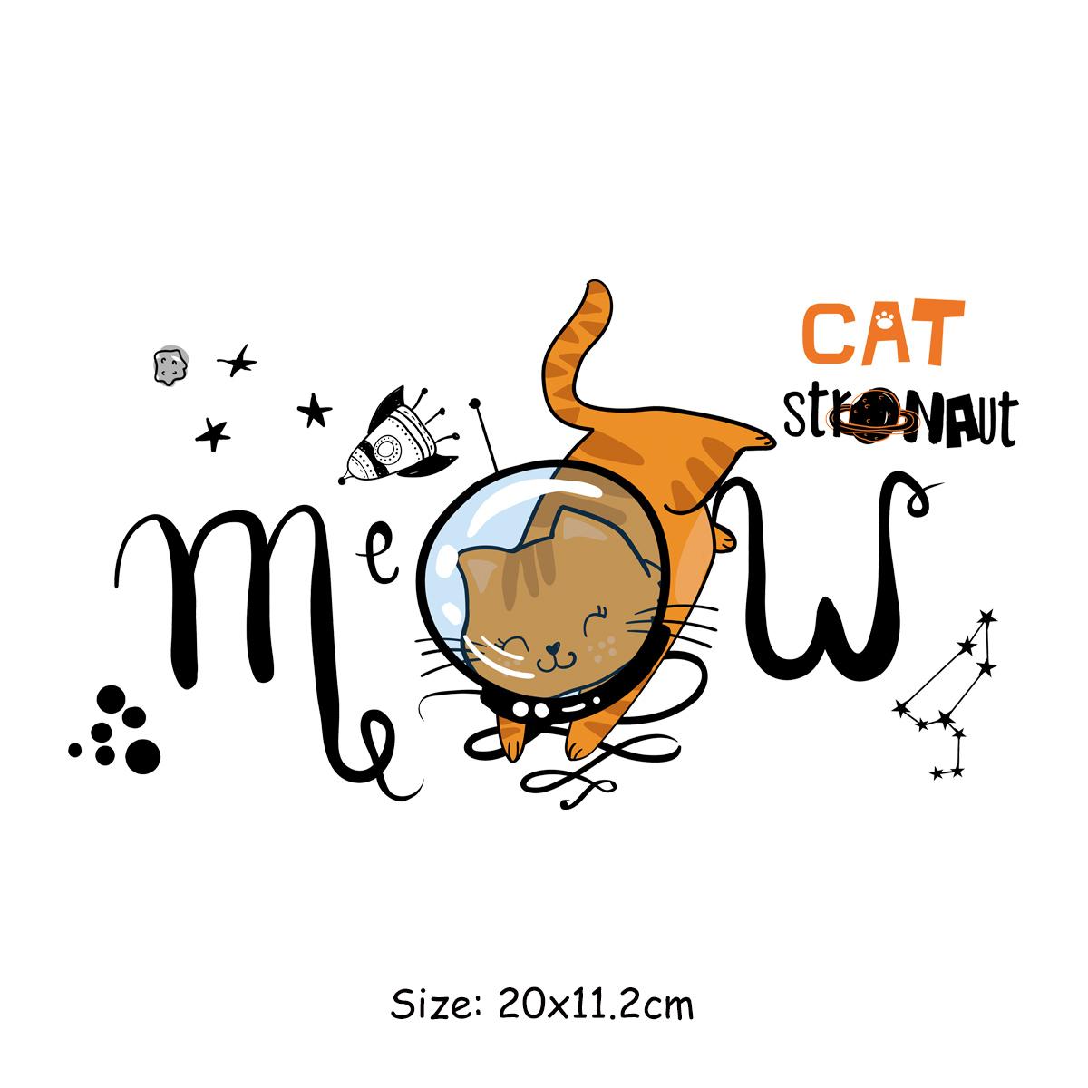 

Наклейка «Кошка-космонавт» на одежду, утюг, футболка с термопрессом, термопресс, аппликация, Parches Ropa, нашивка «сделай сам», принадлежности для рукоделия «сделай сам»