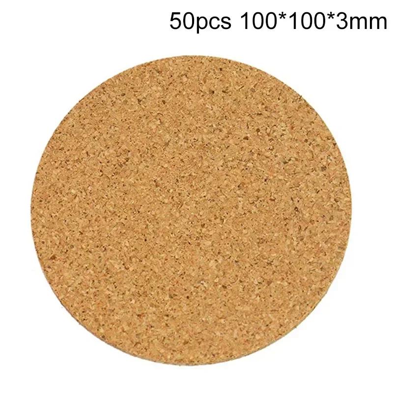 50/100Pcs Cup Mat Natural Cork Coasters Placemats For Table Kitchen Accessories Round Coffee Tea Cup Mats Desktop Decoration