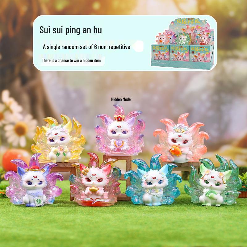 Nine-Tailed Fox Resin Blind Box: Chinese Style Desktop Ornament & Festival Gift
