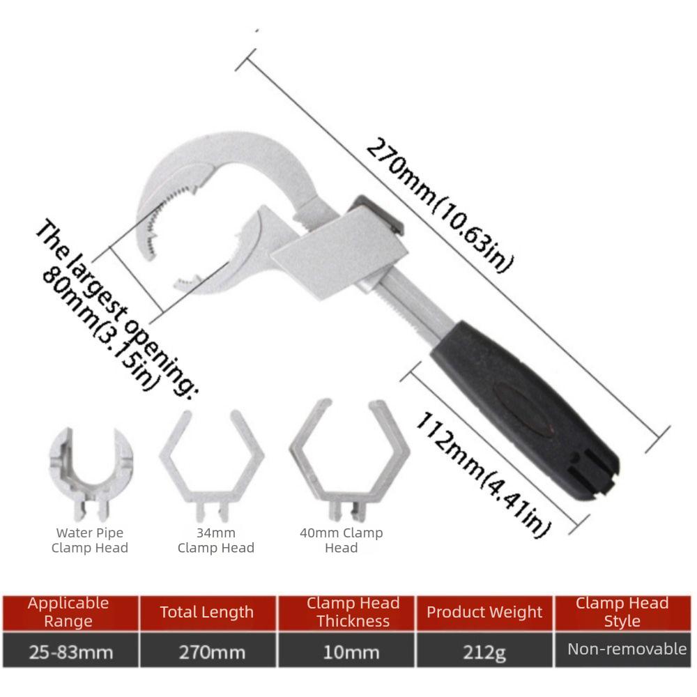 

Multi-Functional Faucet Basin Wrench Adjustable Pipe Wrench Plumbing Wrench Faucet Repair 270mm/10.63in