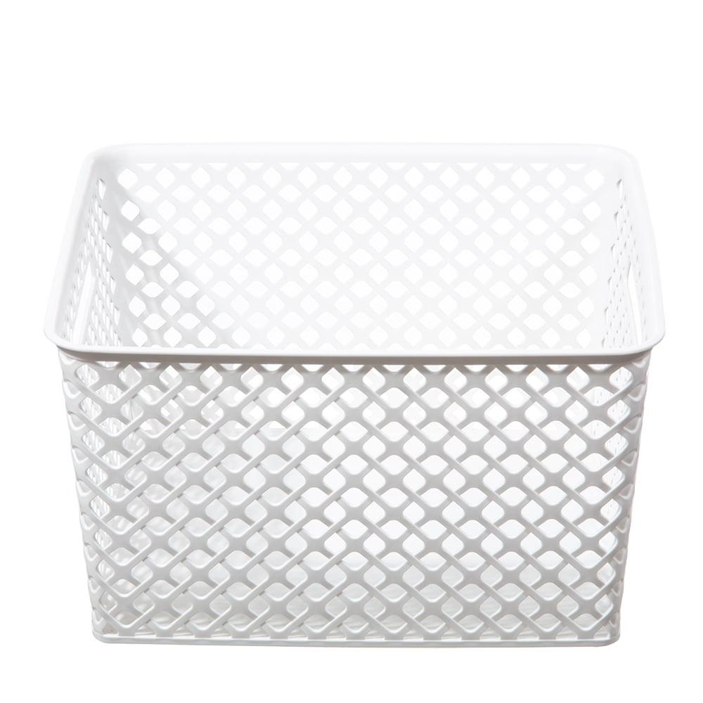 Rectangular Decorative Storage Baskets 2 Pack with Cut-Out Handles Ideal Organizing Household Items Toys Garage Supplies