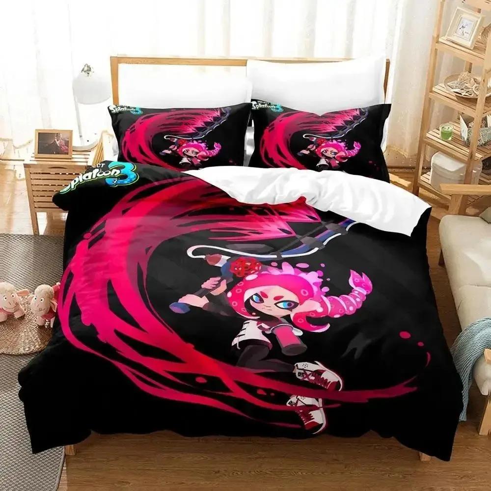 Comforter Cartoon Game New Fashion Design Bedding Set Splatoons Girls Boys Adult Bedding
