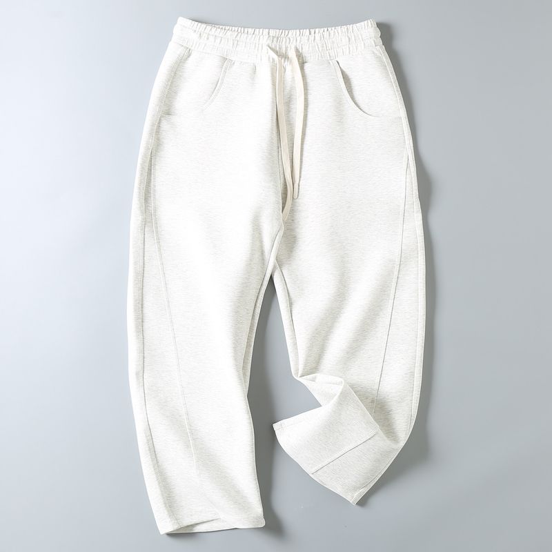 Designer-Style Autumn Loose Wide-Leg Comfortable Sports Casual Space Cotton Curved Sweatpants for Men, Original Foreign Trade Surplus