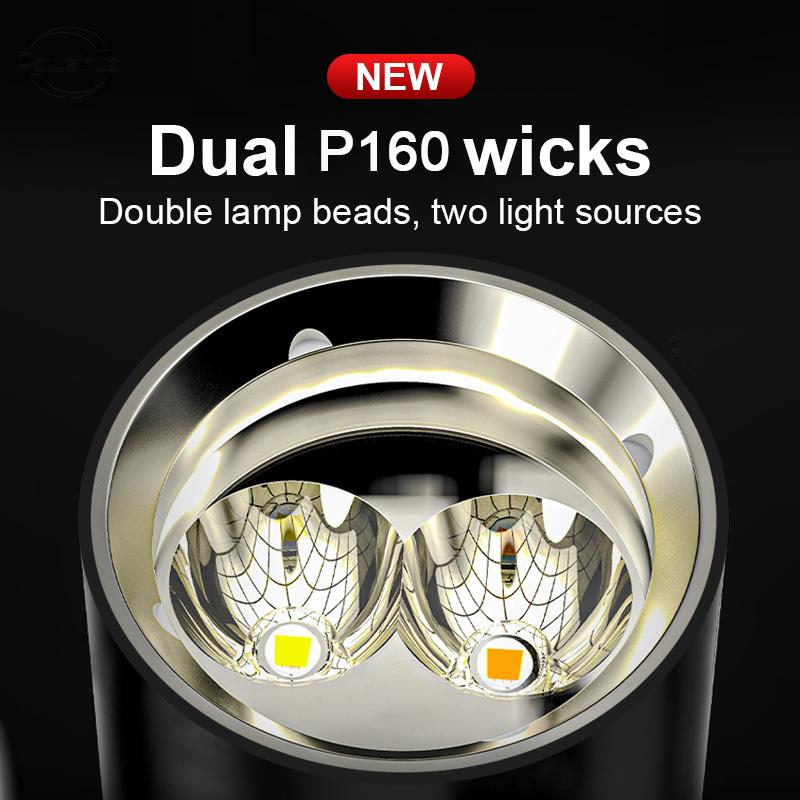 Professional Diving Torch IPX8 Dual-Wick Diving Flashlight Magnetic Switch Diving Light XHP160 Amphibious Hand Lamp Outdoor Lantern