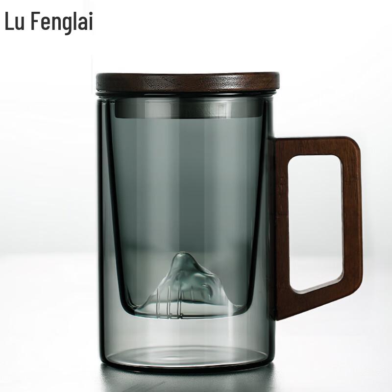 Lu Feng Lai High Borosilicate Glass Tea Infuser Mug with Handle