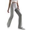 Women Pants High Waist Solid Color Ribbed Casual Trousers Slim Fit Spring