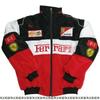 Herren Damen Motorrad Rennstil Winddichte Jacke Lässiger Biker Mantel Leichte Bestickte Retro Sport Oberbekleidung