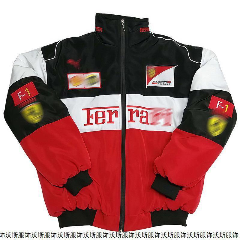 Herren Damen Motorrad Rennstil Winddichte Jacke Lässiger Biker Mantel Leichte Bestickte Retro Sport Oberbekleidung