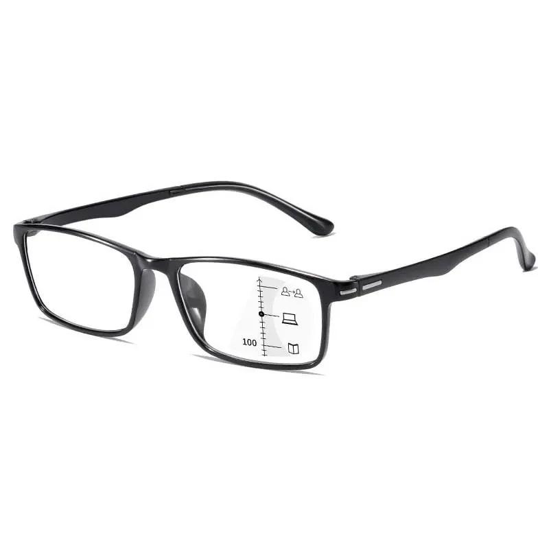 Far Near Dual Use Reading Glasses Progressive Multifocus Anti Blue Light Eyewear Zoom Eye Protection Bifocal Far Sight Glasses