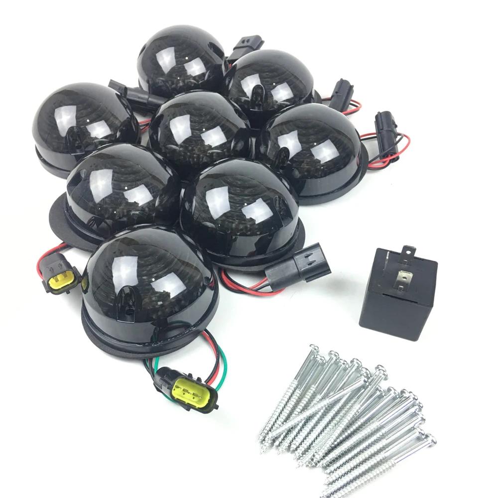 For Land Rover Defender 90 110 Smoked Lens Brake Lights Turn Signal Position Light Side Marker Lamp Tail LED 73MM