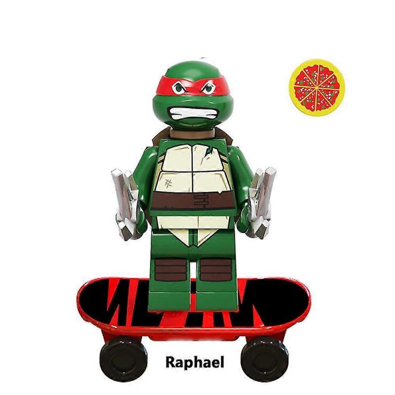 12pcs Teenage Mutant Ninja Turtles Series Raphael Leonardo Michaelangelo Donatello Minifigure Mini Assembled Building Block Toy Kids Gift