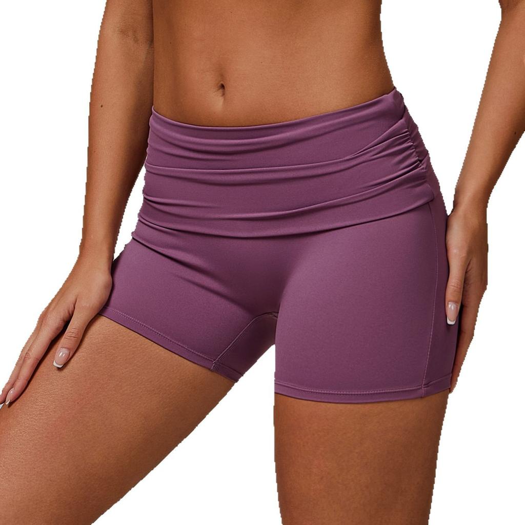 Nuovi Pantaloncini Pieghevoli a Vita Alta da Donna, Pantaloni Sportivi da Yoga Aderenti come Nuvole, Pantaloni Fitness Sollevamento Addome e Fianchi da Donna