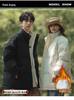 Men's Winter Solid Color Cross-Collar Cotton Jacket - Thick, Warm, Loose-Fit Outerwear for Couples