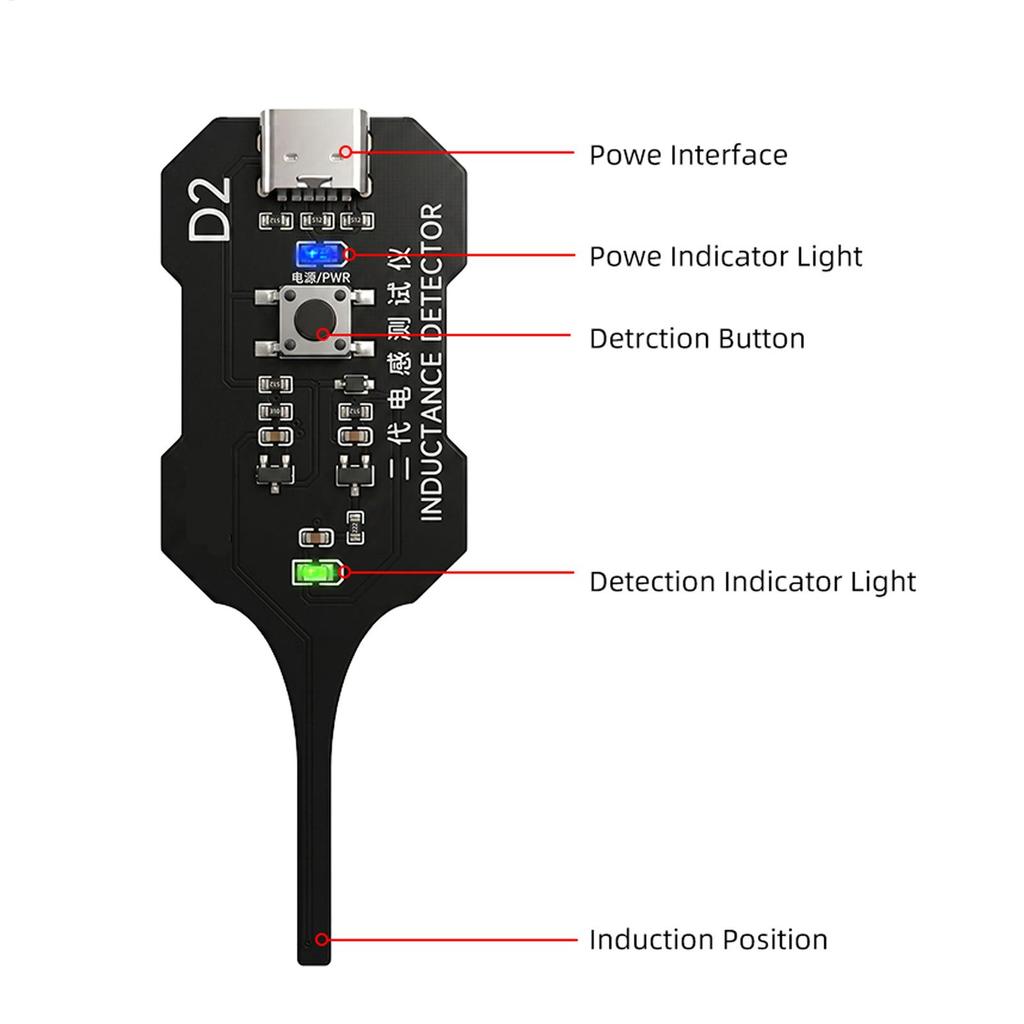 Handheld Inductance Detector High Precision Portable Tester for Laptop Computer Motherboard Circuit Board Repair Fault Detection