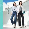 ESE-Y Women's Retro High-Waist Straight-Leg Jeans