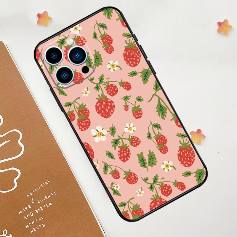 Strawberry Phone Case For iPhone 17 Pro Max 14 11 15 16 Pro Max 12 13 mini 16 Plus 16e 17 Air Funda