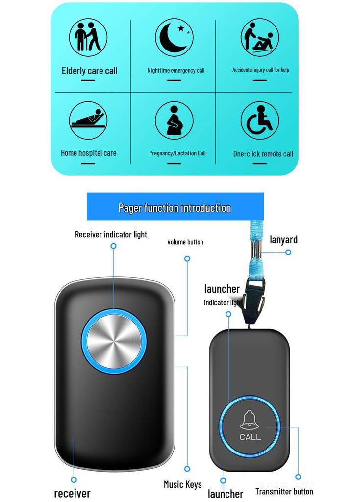 Elderly SOS Wireless Remote Emergency Call Button