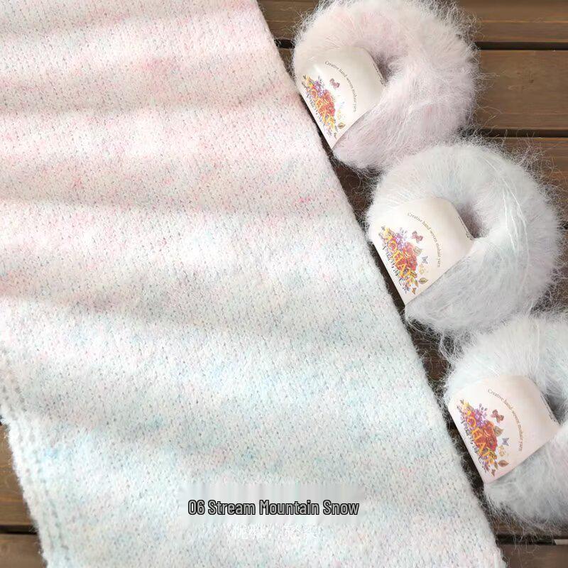 Filato in Lana Alpaca Mohair Seta Tinta Unita per Lavorare a Maglia a Mano Maglioni, Sciarpe e Sciarpe