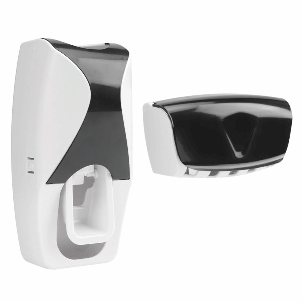 

Black Automatic Toothpaste Dispenser Dust-Proof Toothbrush Holder Toothpaste Dispenser Family