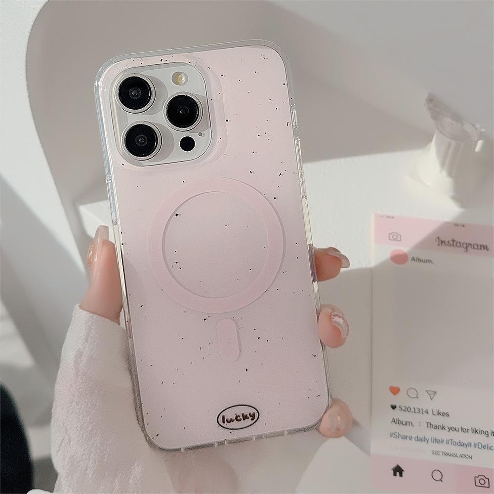 

Double layer Magnetic Suction Bracket 15promax Mobile Phone Case Apple IPhone 13 Suitable for 14 Ink Splash Puppy 16 Original Soft 12pro max(6.7)