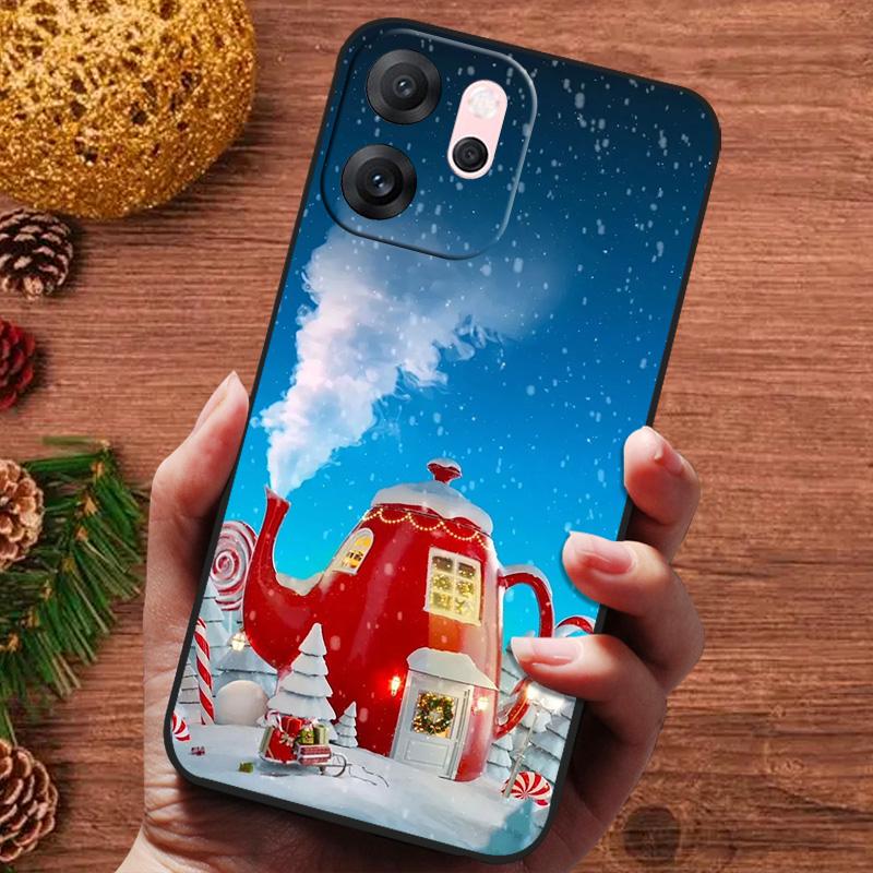 Świąteczne malowane etui na OPPO Reno 14F 14 F Reno14FS Etui Silikonowe Miękkie Etui na Telefon na OPPO Reno 14 13 Pro FS Capa Fundas
