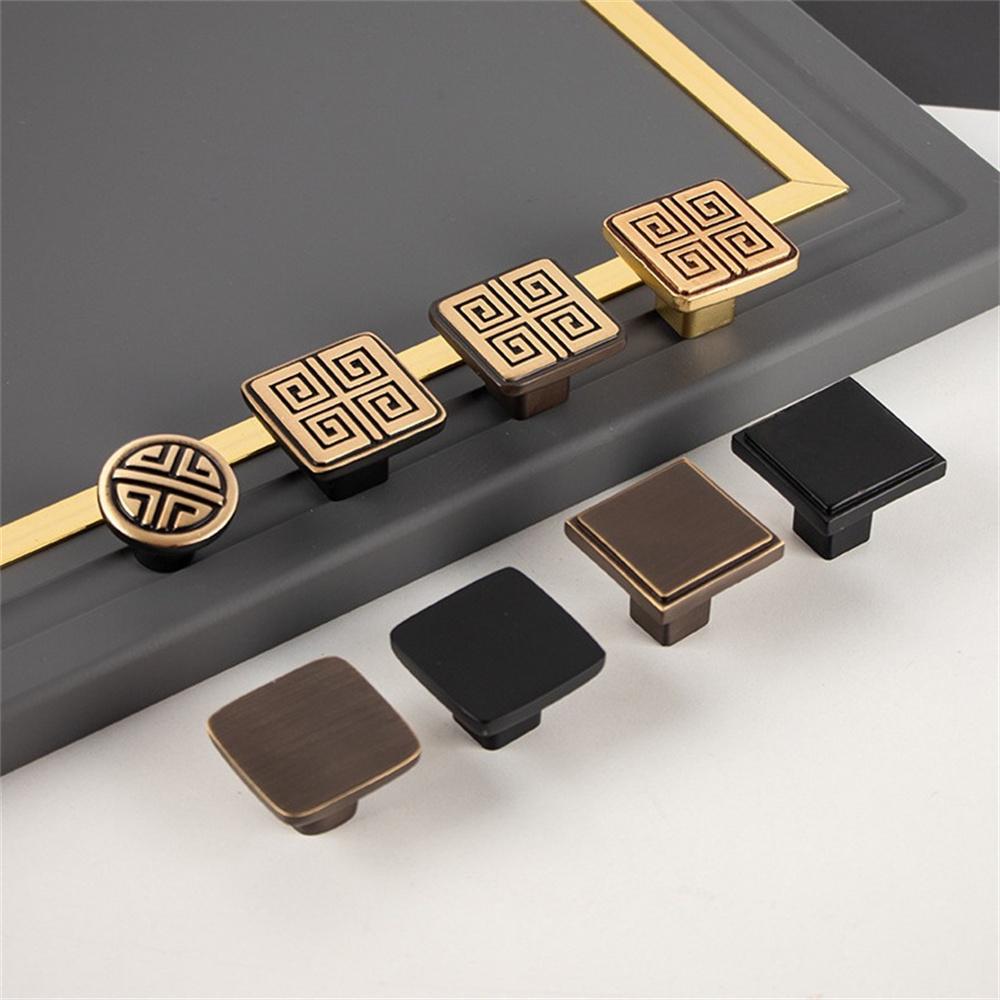 BR71 Brass Cabinet Handles 35 x 25mm New Chinese Style Single Hole Round Drawer Pull Knobs for Wardrobe