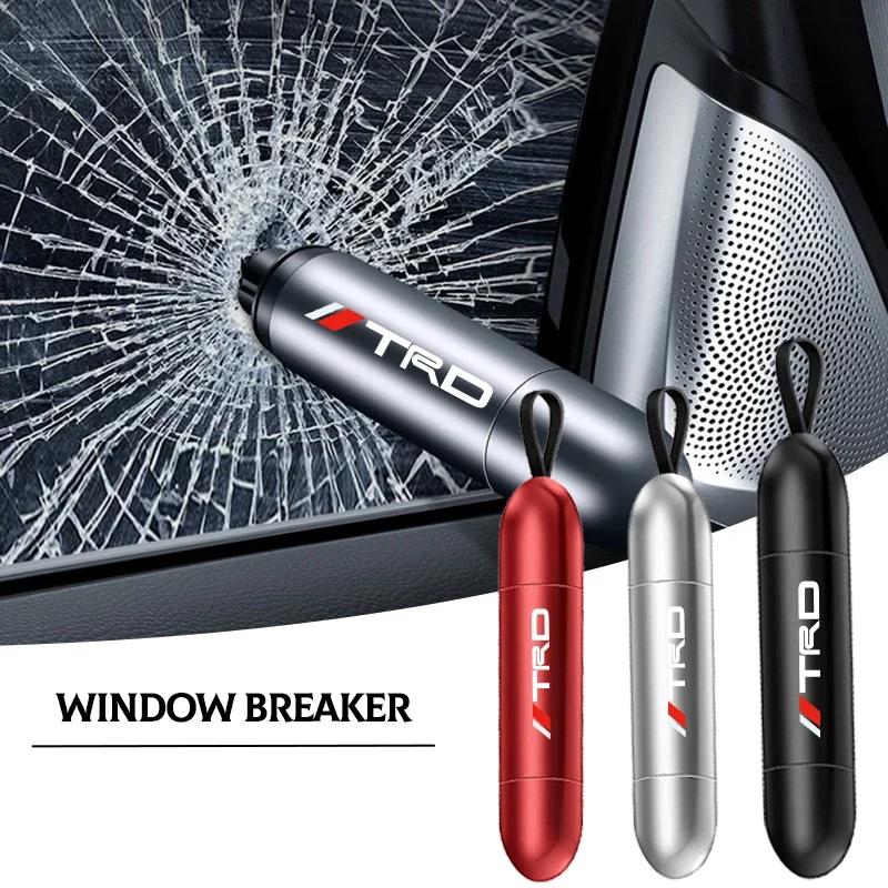 Bilsikkerhetshammer Nødglassknuser Setebelteskjærer For TRD Toyota Corolla Rav4 Auris Camry Yaris CHR