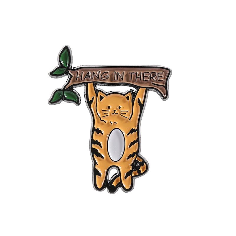 

ДЕРЖИСЬ Эмалевые значки На заказ Животное Фитнес Милые кошачьи броши Лацканные значки Одежда Смешные украшения Подарок для детей Друзей