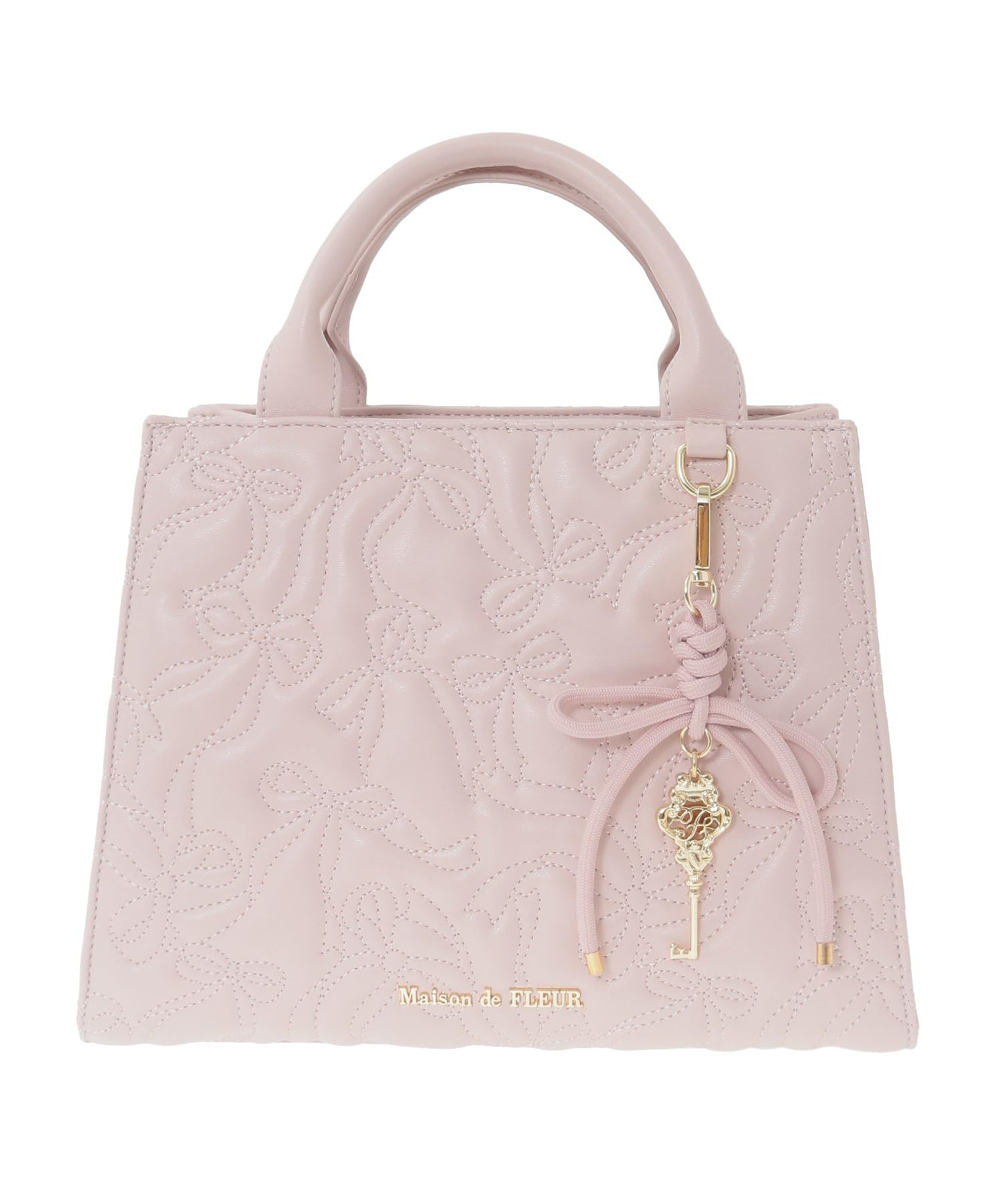 Maison de FLEUR Charm Ribbon Quilted Tote 08001135600 Bag, Pink, F, Handbag, розовый