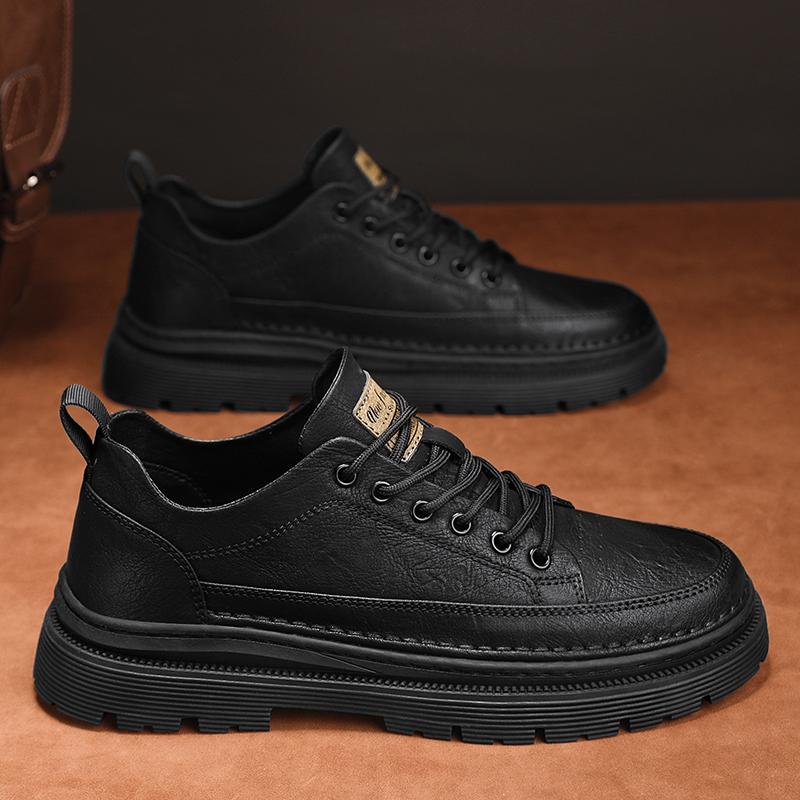 Winter velvet cotton shoes British business dress casual leather shoes sports heightening board shoes trendy shoes