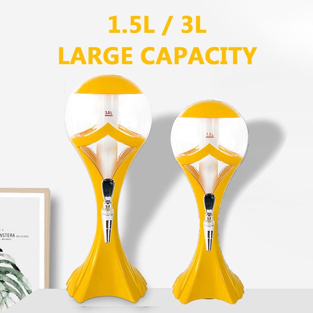 1.5L/3L Festa Vino Birra Acqua succo Bevanda Tavoli Casa Bar Contenitore con Nucleo di Ghiaccio per Bevande Bicchiere Torre Birra Dispenser