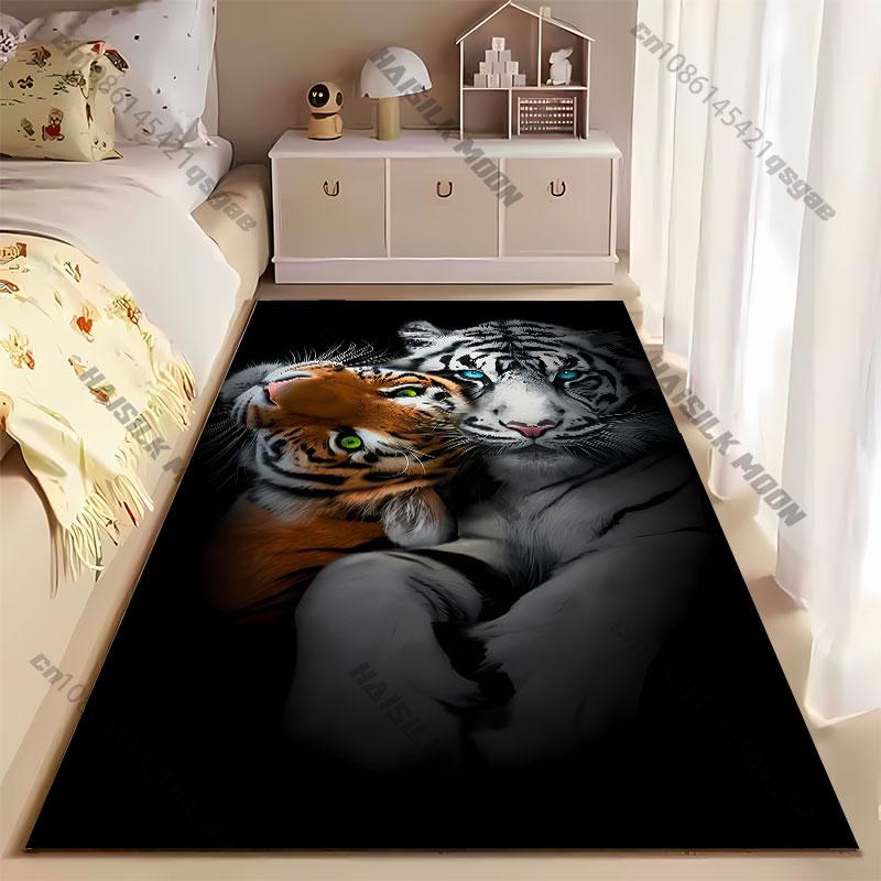 Companionship love between majestic tigers carpet Yoga living room room decor children's crawling mat doormat area rug