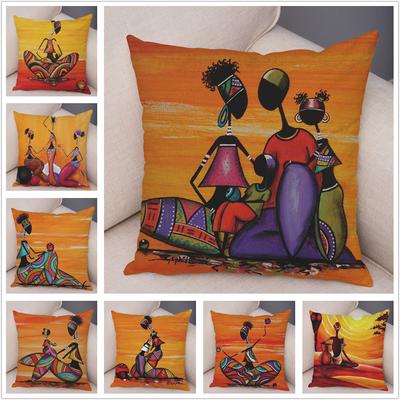Abstract Painting African Living Pillowcase African Woman Home Decor Pillowcase Gallery Exotic Cushion Cover