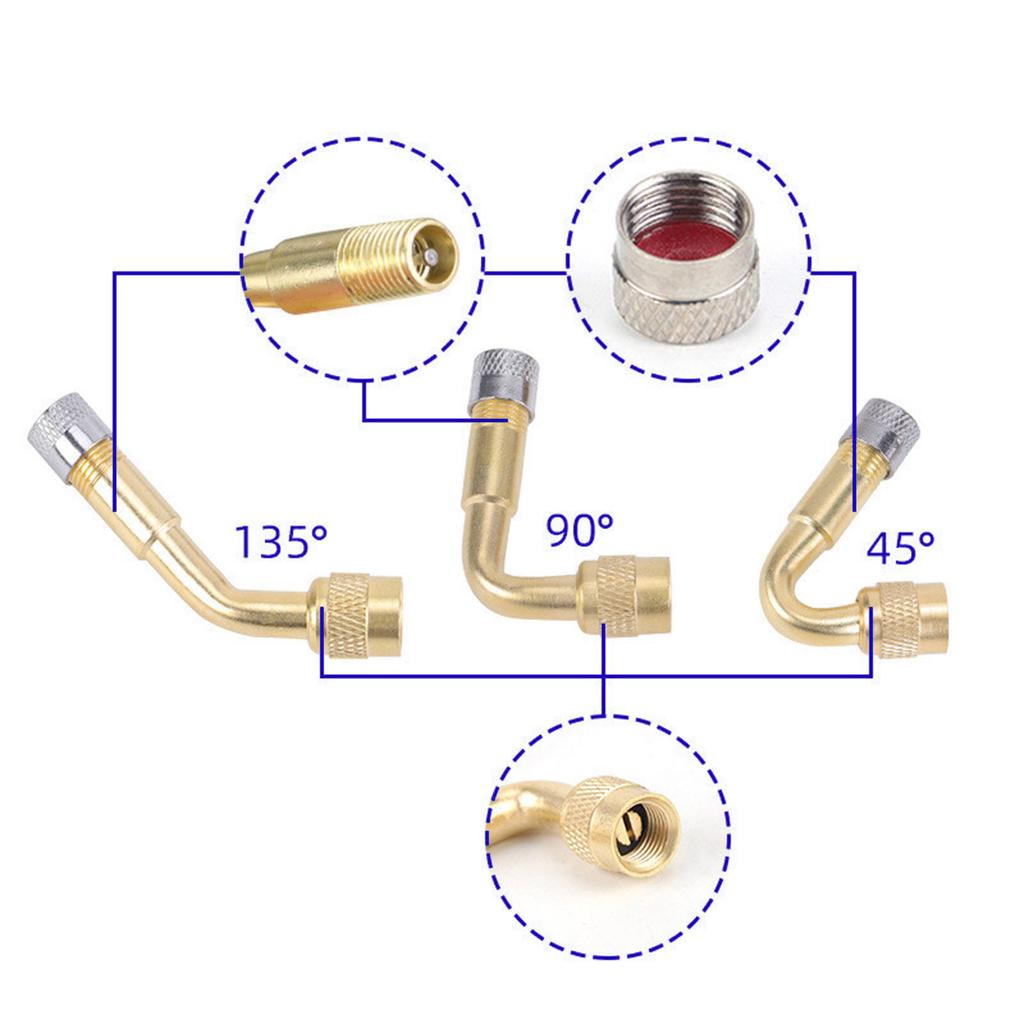 Tyre Valve Extension Replacement Flexible Valve Stem Extenders Copper Bend Tire Valve Adaptor Easy Installation