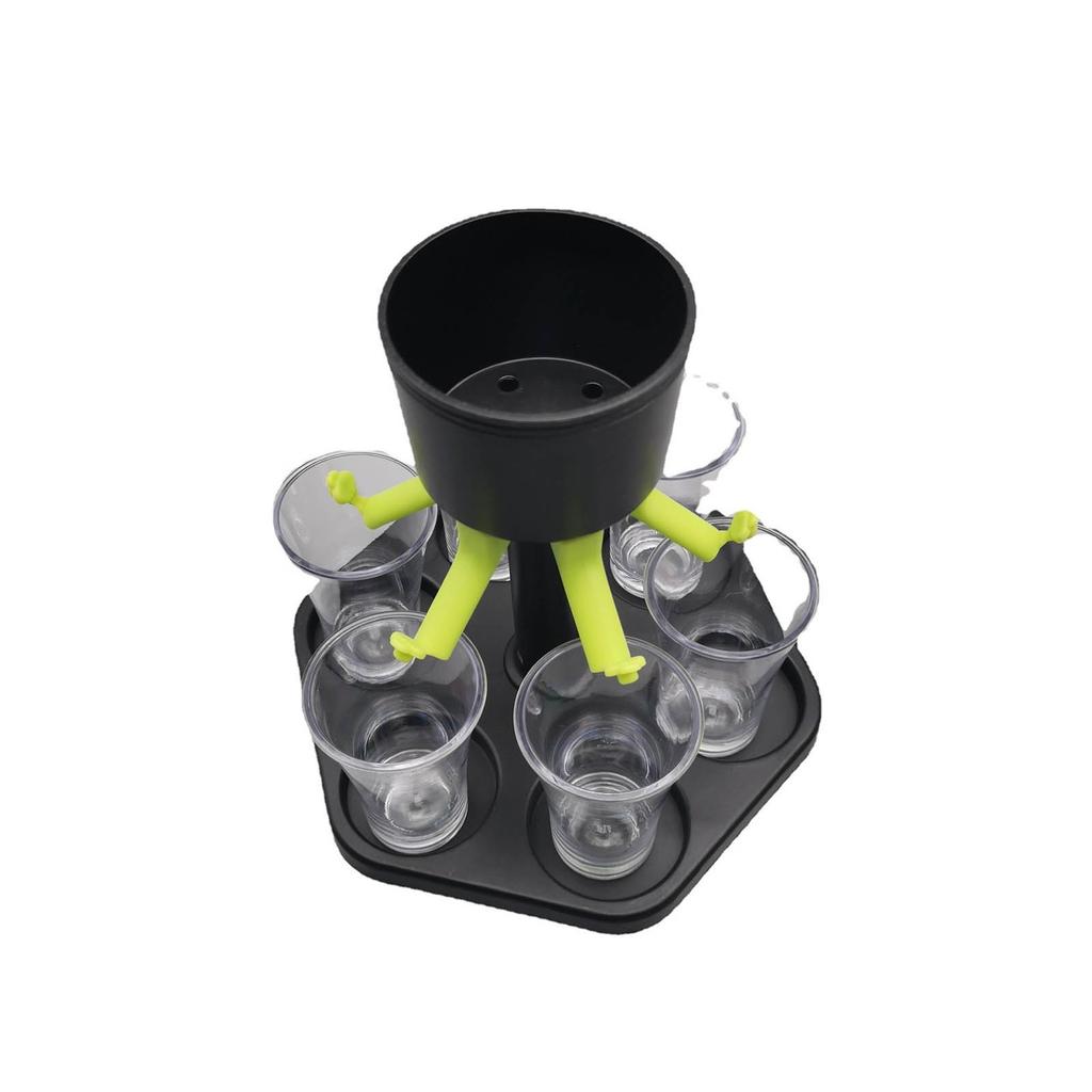 Dispenser And Holder (Including 6 Acrylic Cup),Bar Shot Dispenser,Cocktail Dispenser,Multiple 6 Shot Dispenser For Filling Liquids