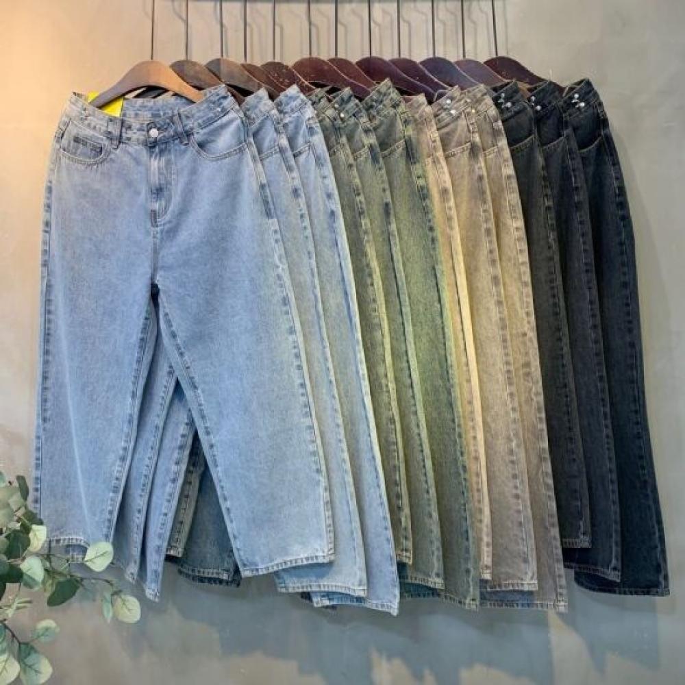 C S In The Room Women S Belted Straight Wide jeanS 4Color Bk N703