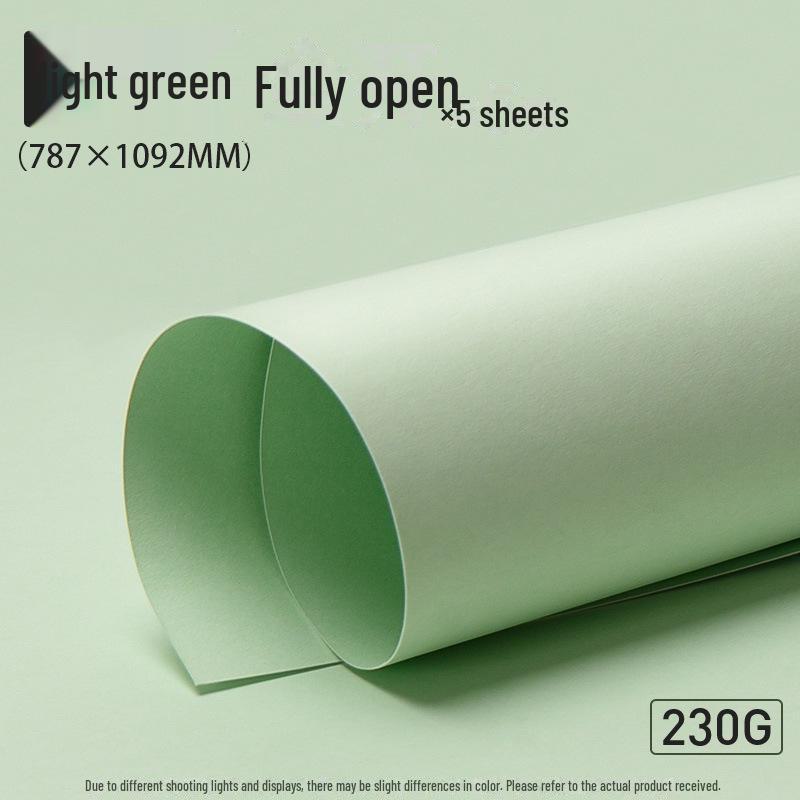 Yuanhao Handmade Cardstock: Light/Dark/Army/Forest Green 4K A4/A3 Background Paper for Kindergarten Projects.