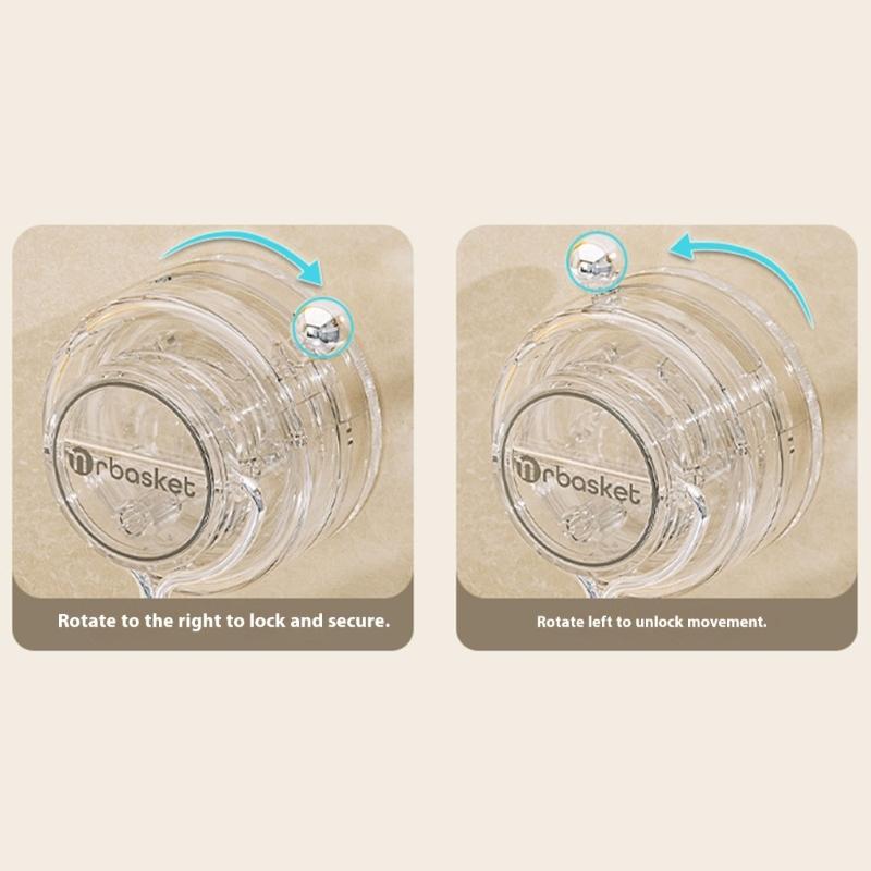 Set of 2 Suction Cup Hook Clip Multifunctional Clear Holders for Home and Supermarket Daily Casual Use Organization