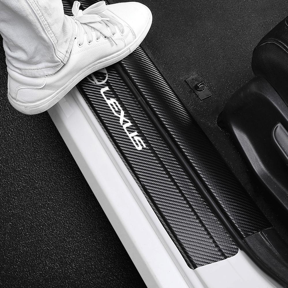 4pcs Carbon Fiber Anti-Scratch Car Door Sill Sticker For Lexus CT200h NX300h RX300 RX330 EX300h F Sport IS RX NX ES LS GS  GC GX IT8