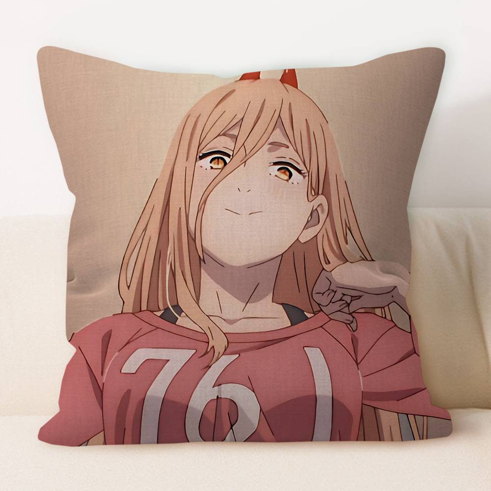 Power C-Chainsaw Man Pillowcase Toon Gift Cushion Cover Bedroom Home Sofa Chair Seat Decor Pillow Case