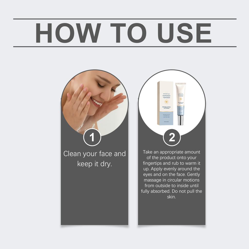 Peptide Lifting Eye Cream Temporary Tightener Instant Face Treatment Smooths Fine Lines Firms Skin Hydrating Formula for Delicate Eye Area 15g