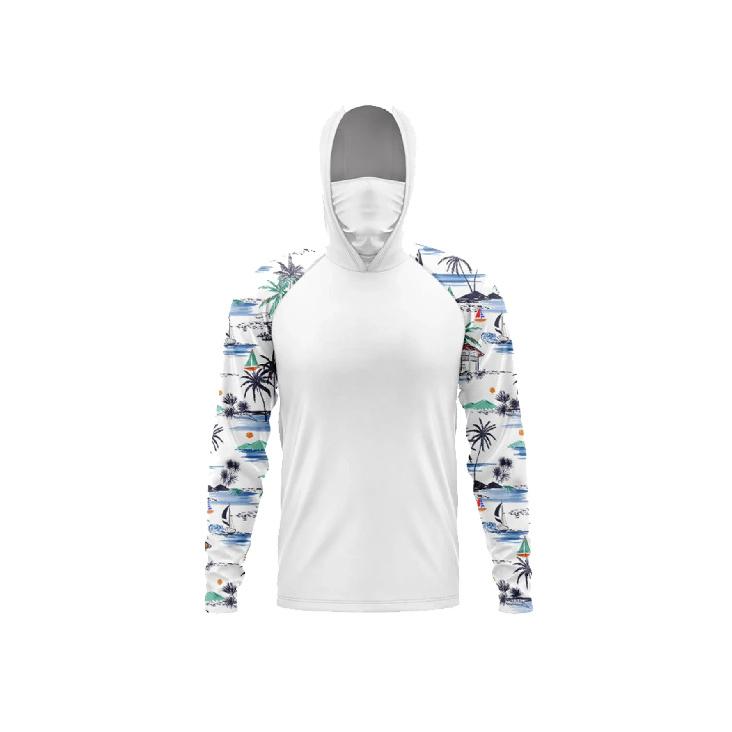 Fishing Hoodie Shirts with Mask UV Protection Fishing Clothing Men's Long Sleeve Hiking Sportswear T-shirts