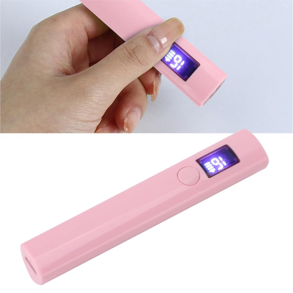 Handheld Gel Nails Light Linear Shape USB Rechargeable Small Digital Display Portable Nail Dryer Lamp for Travel Home